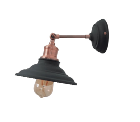 Arandela de Parede Vega Metal 27,9x20,6x20,2cm 1xE27 40W Bivolt Preta e Cobre Studioluce QAR1483-PT