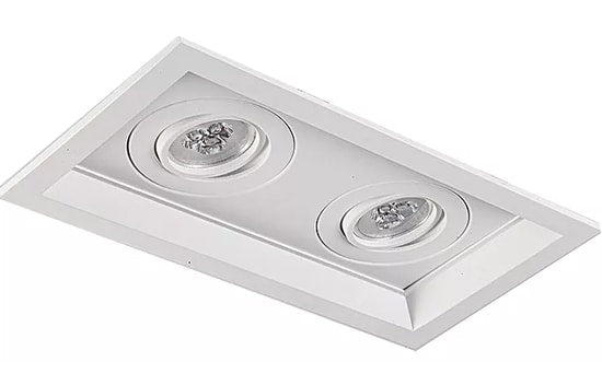 Luminária de Embutir Recuado Chanfrado Retangular Duplo AR111 37,5x21cm Metal Impacto 1044/2