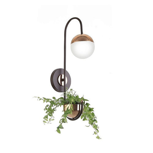 Arandela com Suporte para Planta e Globo Ø12cm 23x12x51cm 1xG9 Old Artisan AR-5433/A