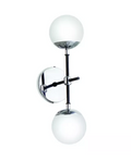 Arandela de Parede Metal e Bola de Vidro Dupla Vertical 40x17x12cm 2xG9 Old Artisan AR-5203