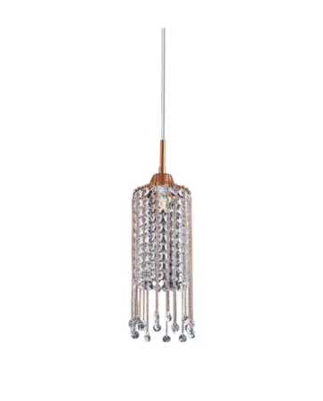 Pendente Clássico 38xØ12cm Metal e Cristal 1xG9 Old Artisan PD-5275