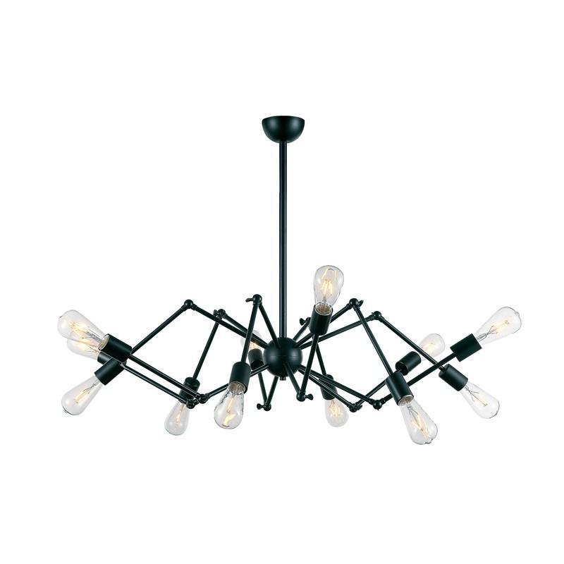 Pendente Spider Metal 90x70cm 12xE27 40W Bivolt Preto Ouro Velho Studioluce PD745