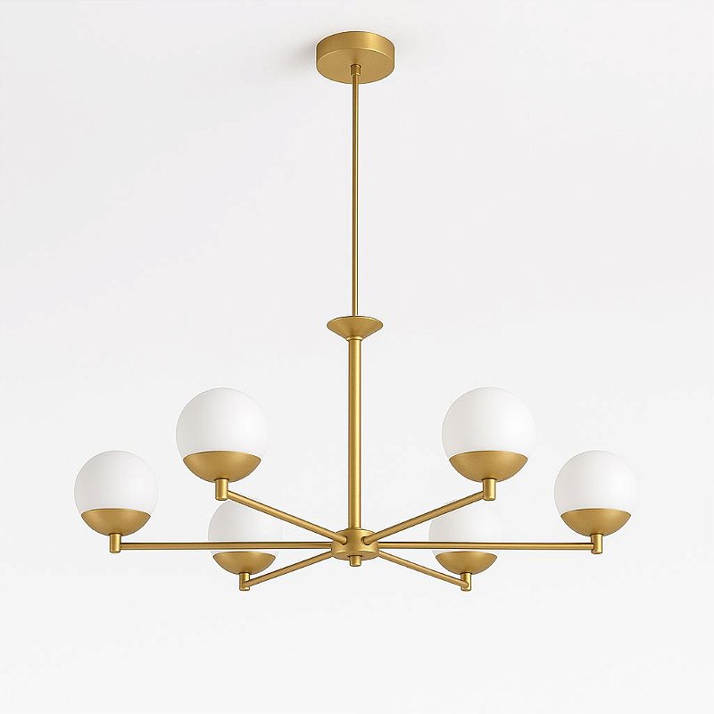 Lustre Moderno 6 Braços com Globos Ø120 76x41cm 6xG9 Old Artisan PD-5216/A