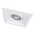 Spot de Embutir Injetado Recuado Chanfrado Quadrado com Foco Orientável PAR20 13,7x13,7x4cm Alumínio Impacto 1041