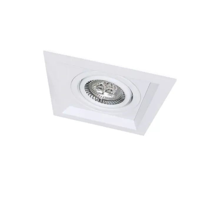 Spot de Embutir Injetado Recuado Chanfrado Quadrado com Foco Orientável PAR16 11,5x11,5x4cm Alumínio Impacto 1040